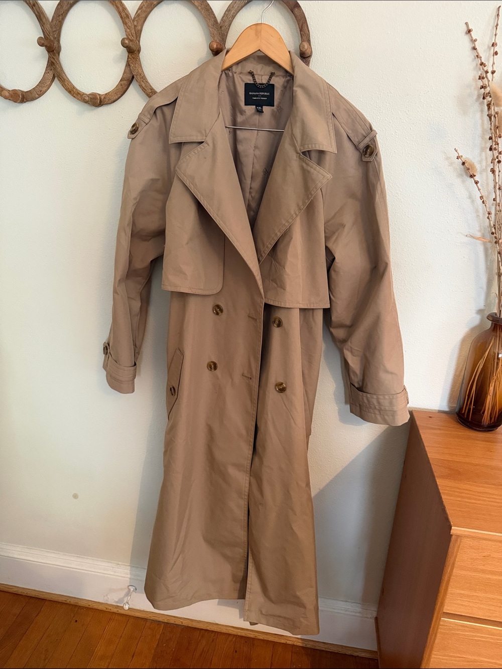 Banana Republic Women's Long Tan Trench Coat